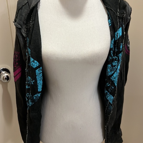 Affliction reversible zip up hoodie - Picture 3 of 10